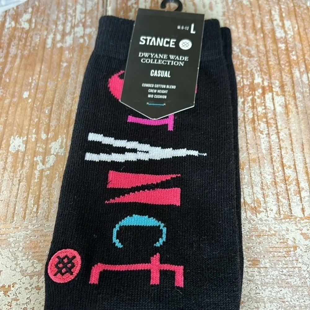 STANCE X WADE Casual Dwyane Wade Collection Logo Mod Crew Socks Large 6-12 NWT